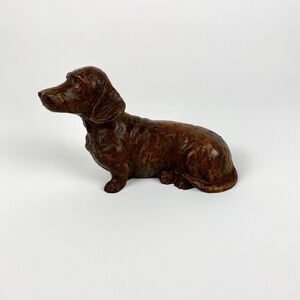 Vtg Red Mill Dachshund Weiner Dog Figurine 7" Collectible Decor USA Shell Resin